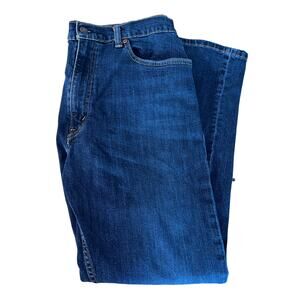 Levi's 505 Regular Fit Straight Leg Dark Blue Wash Denim Jeans Men 36x34 Classic